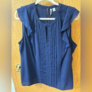 Elle Navy Blue Sleeveless Blouse